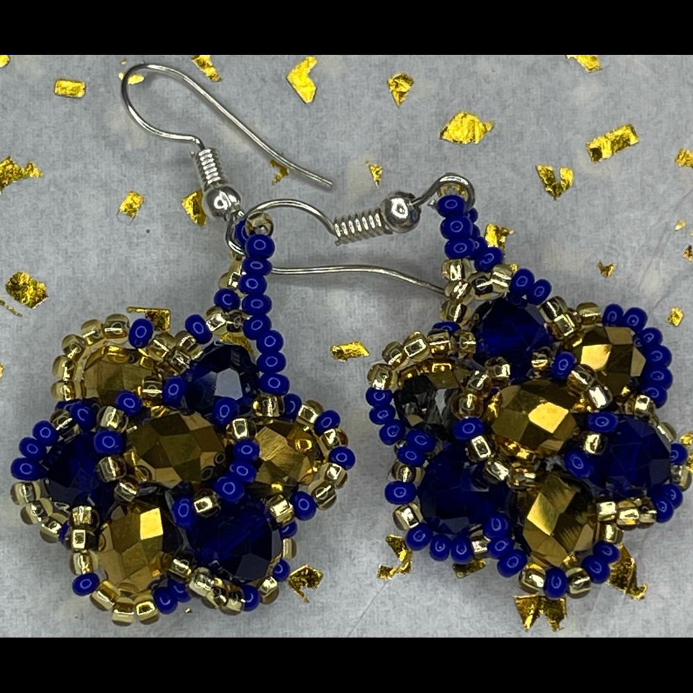 Artisan Blue & Gold Earrings